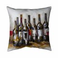 Begin Home Decor 26 x 26 in. Red Wine Bottles-Double Sided Print Indoor Pillow 5541-2626-GA34